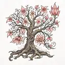 tree of Gondor with pink Lilly's  tattoo design idea