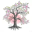 tree of Gondor with pink Lilly's  tattoo design idea