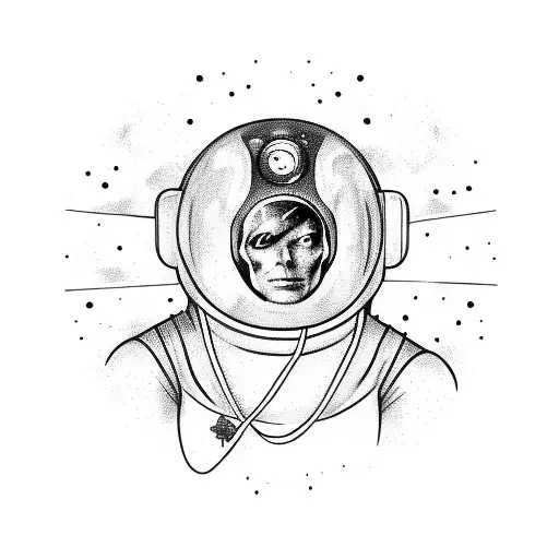 Bowie astronaut space music  tattoo design idea