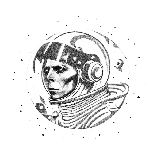 space astronaut Bowie music  tattoo design idea