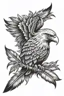 eagle and feather feather feather tattoo design idea