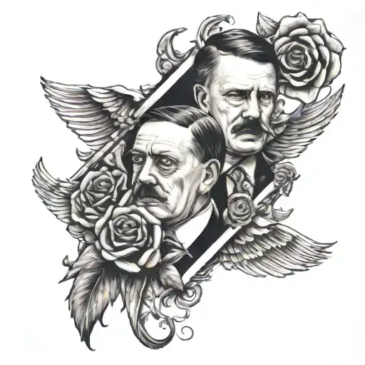 hitler love act tattoo design idea