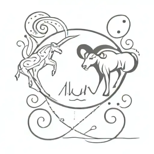 aries cancer and libra zodiac sign combined tattoo design idea