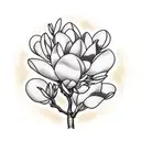 branch of a magnolia tree with leaves and blossoms in golden ratio tattoo design idea