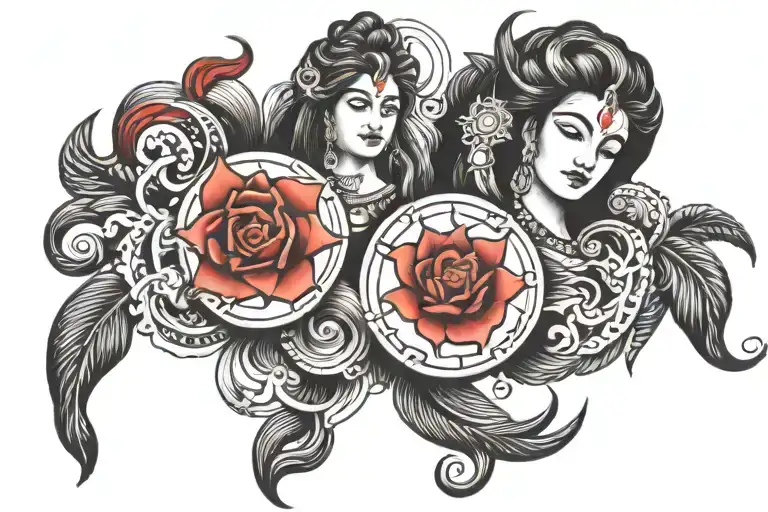 Mahadev symbols with quotes classy woman tattoo design idea