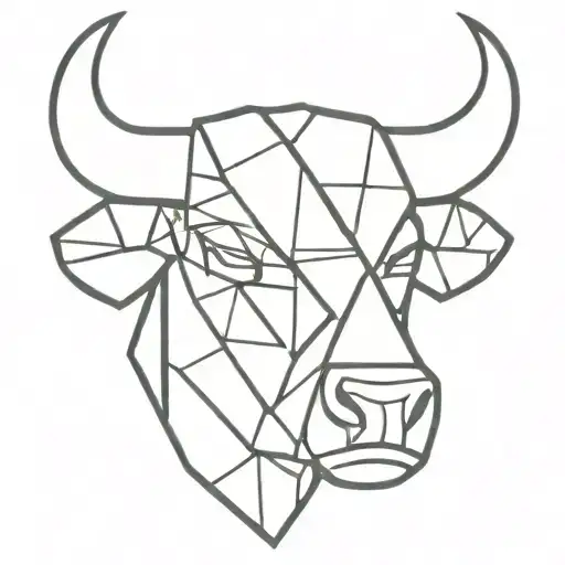 cubism bull head tattoo design idea