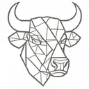 cubism bull head tattoo design idea
