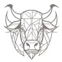 cubism bull head tattoo design idea