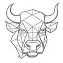 cubism bull head tattoo design idea