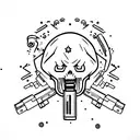 ghost with gun tattoo design idea