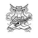 ghost with gun tattoo design idea