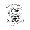 ghost with gun tattoo design idea