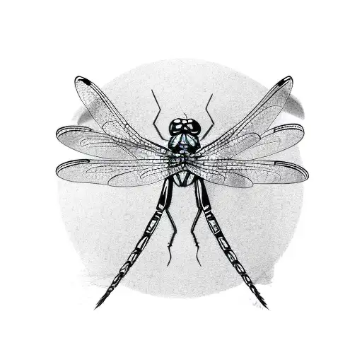 dragonfly from birds perspective with dragon shadow under tattoo design idea