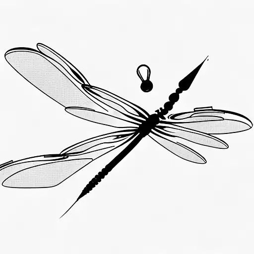 A dragonfly perched on a computer mouse, representing the harmony between nature and technology tattoo design idea