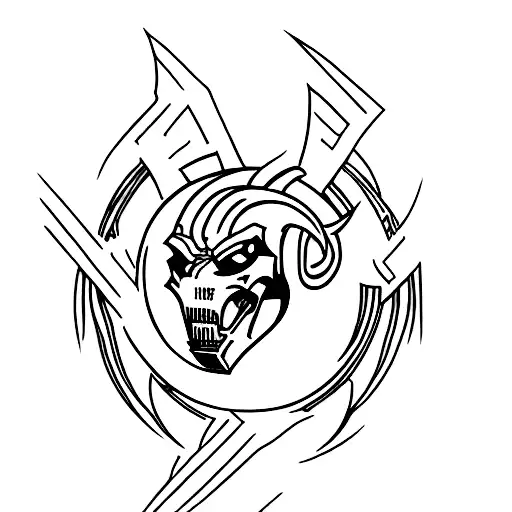 mortal Kombat logo minimalistic tattoo  tattoo design idea