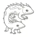 Axolotl paired tattoos tattoo design idea