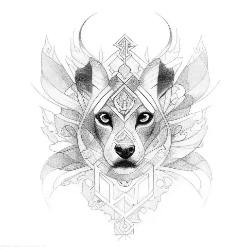 Cher Blackink IA, je souhaite que tu me crées un tatouage de bélier en forme géométrique qui couvrira l'ensemble de mon  tattoo design idea