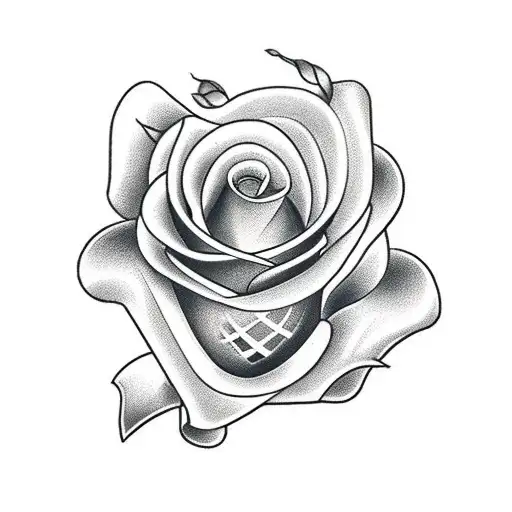 wishbone, ribbon, roses,  tattoo design idea