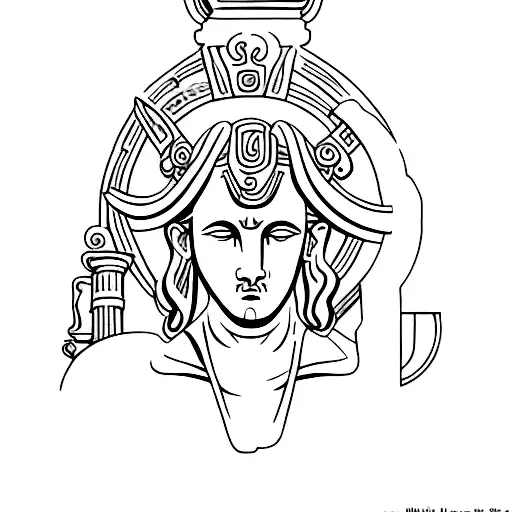 ancient architecture with greek gods  tattoo design idea