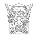 ancient architecture with greek gods  tattoo design idea