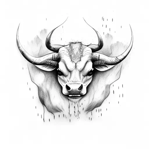 ghost cow tattoo design idea