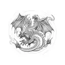  dragon with five heads tattoo design idea