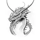  dragon with five heads tattoo design idea