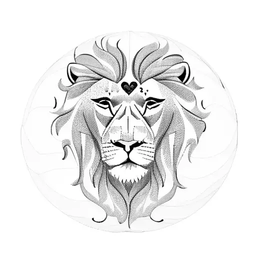 A majestic lion standing on a globe, representing your love for travel and your favorite animal. tattoo design idea