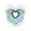 A pixelated heart with the word 'love' written in binary code, combining your love for gaming and your passion for love. tattoo design idea