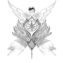 A majestic bird leading a group of people forward tattoo design idea