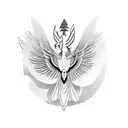 A majestic bird leading a group of people forward tattoo design idea