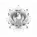 A majestic bird leading a group of people forward tattoo design idea