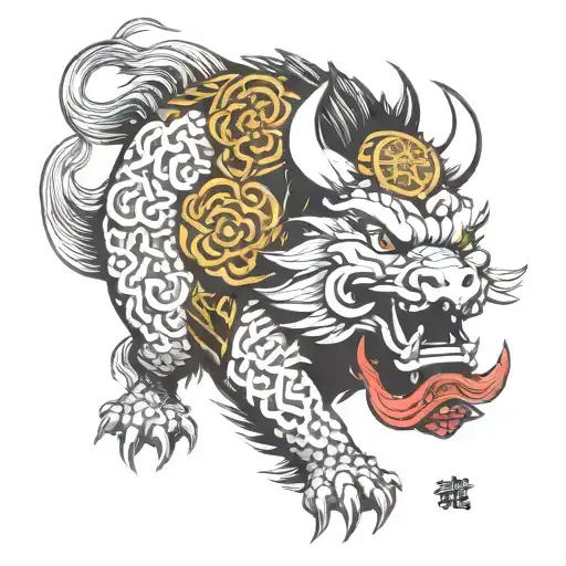 samurai Celtic boar tattoo design idea