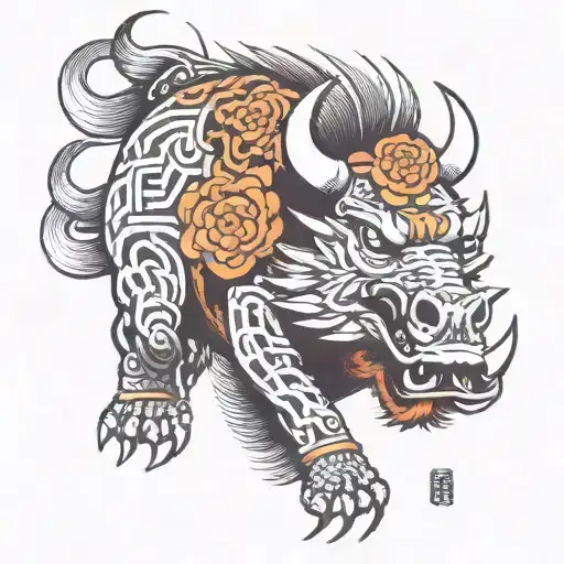 samurai Celtic boar tattoo design idea