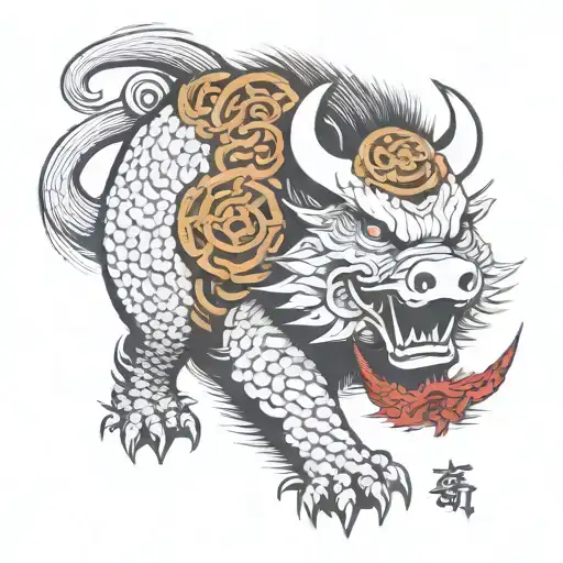 samurai Celtic boar tattoo design idea