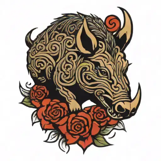Celtic boar gang tattoo tattoo design idea