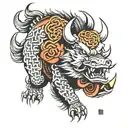 samurai Celtic boar tattoo design idea
