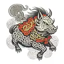 samurai Celtic boar tattoo design idea