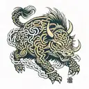 samurai Celtic boar tattoo design idea