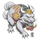 samurai Celtic boar tattoo design idea