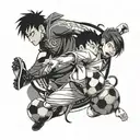 Soccer, animes, famaly and fe tattoo design idea