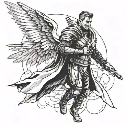 Winged Crusader Blade Runner 2049 tattoo design idea