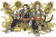 Sukuna performing malevolent shrine guardians infront tattoo design idea