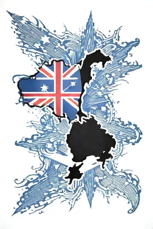 australian flag incorporated tattoo design idea