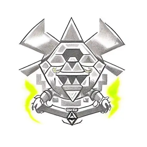 video game, mario, leon of resident evil 2, triforce, link of zelda tattoo design idea