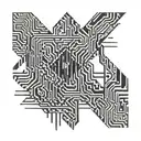 Binary code intertwined with military camouflage pattern tattoo design idea