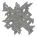 Binary code intertwined with military camouflage pattern tattoo design idea