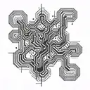 Binary code intertwined with military camouflage pattern tattoo design idea