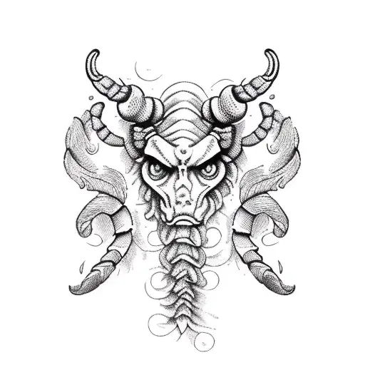 scorpio with leo horoscope sign tattoo design idea