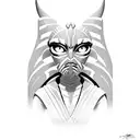 Portrait of Ahsoka Tano in the style of The clone wars season 7 tattoo design idea